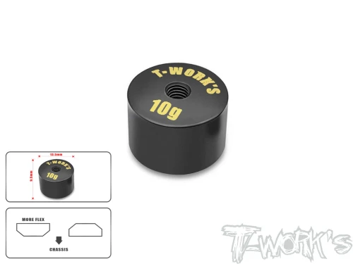 T-Works - Anodized Precision Balancing Brass Weight 10g (13.5x9.5mm)
