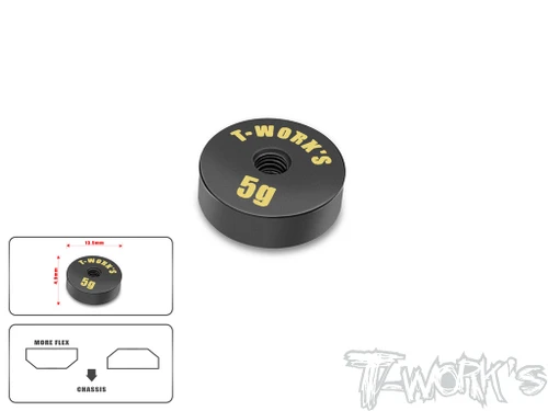 T-Works - Anodized Precision Balancing Brass Weight 5g ( 13.5x4.9mm )