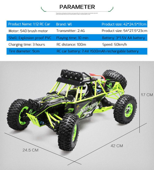 newest wltoys 12427-c 2.4g 1:12 scale