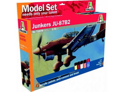 Italeri - 1/72 JU-87 B2 Stuka Starter Gift Set Plastic Model Kit [1-71079]