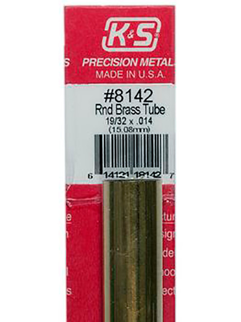 K&S Brass Round Tube 19/32" x 12" #8142