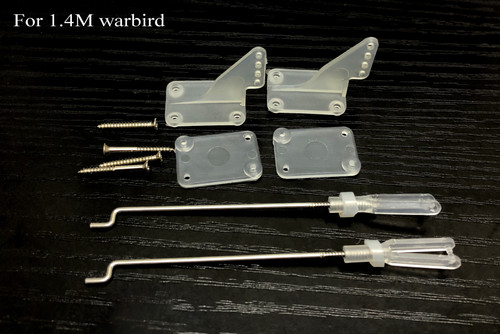 FMS 1400mm Warbird  Flap/Aileron Control Rod and Clip pack