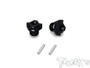 T-Works - Black Hard Coated 7075-T6 Aluminium Light Weight Wheel Hubs (Team Associated RC8 B3.2/B4) 2pcs