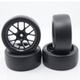 Yeah Racing - Spec D CS Wheel Offset +3 Black w/Tire 4pcs For 1/10 Drift