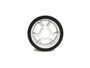 Hot Race - Pair of 1/12 On-Road Rear Tires PreGlued on White Rims (30 Shore)
