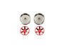 Tamiya 2pc 6 SPOKE RED WHEEL 26mm OFF+2 54551