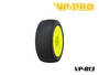 VP-PRO 813 Gripz Evo 1/8 Buggy Tires PRE-GLUED on Yellow Rims - M4 Compound (2)