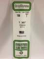 766 - .141" (3.6mm) OPAQUE WHITE POLYSTYRENE T SHAPE