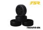 TSR 1/10 Touring Car Rubber Tires on Black 6 Spoke Rims - Asphalt 24X (4 pcs)