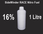 SideWinder RACE 16% Model Engine Fuel, On Road/Off Road, Non Ringed Engine, 12% Oil.1L (PICK UP ONLY)