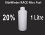SideWinder RACE 20% Model Engine Fuel, On Road/Off Road, Non Ringed Engine, 12% Oil. 1L (PICK UP ONLY)