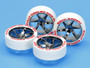 Tamiya 95115 - Fully Cowled Mini 4WD 25th Anniversary White Tires & Black Plated Wheels [95115]