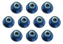 Team Associated Factory Team 3mm Aluminum Flanged Locknut (Blue) (10)