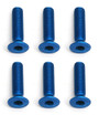 (D) Team Associated 3x12mm Aluminum Flat Head Screw (Blue) (6)