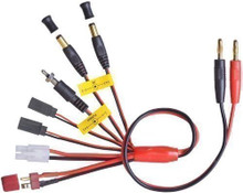 partCore 5 in 1 Multi-Charger Gold Contact Spout Jst Futaba Jr Tamiya T Connector Deans