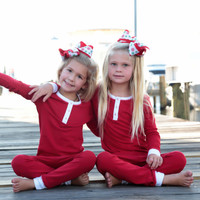 Red  Organic Pajamas, Long Sleeve