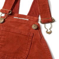 Brick Red Corduroy Dungarees