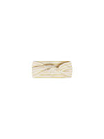 Ribbed Knotted Headband, Yellow Stripe