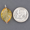 18mm Lampwork Leaf - Amber Yellow