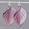 18mm Lampwork Leaf - Amethyst Purple Two-Toned