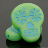 Sugar Skull - Mint Green Opaque with Turquoise Wash