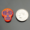 Sugar Skull - Orange Opaque with Sapphire Blue Wash