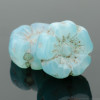 Hibiscus Flower - 7mm Aqua Blue Opaline with Antiqued Finish