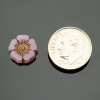 Hibiscus Flower - 12mm Pink Silk with Purple Bronze Finish