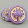 Tree Coin Bead - Lavender, Fuchsia and Pink Mix Silk with Gold Wash | Pk of 4
