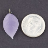 18mm Lampwork Leaf - Lavender Purple Matte