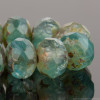 Rondelle (9x6mm) - Aqua Green Vaseline and Crystal Transparent Mix with Picasso Finish