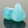 Old Style Drop (12x10mm) - Aqua Blue Silk Matte