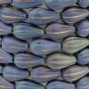 Melon Drop (13x8mm) - Purple/Blue Matte Opaque with Iris Finish