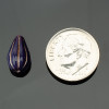 Melon Drop (13x8mm) - Deep Purple Opaline with Platinum Wash