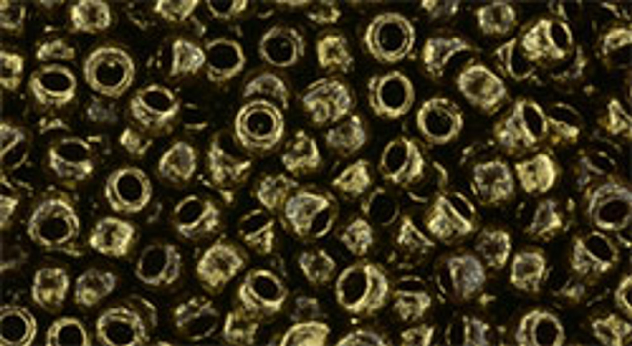 Toho Round Seed Beads SIZE-11 #1703 TURQUOISE MARBLE GILDED
