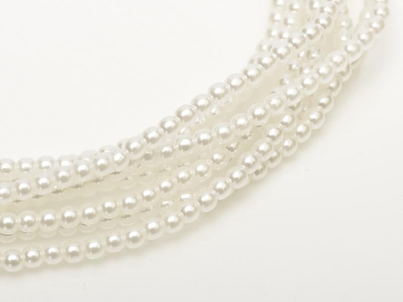 8mm Czech Glass Pearls Pale White Bello Modo