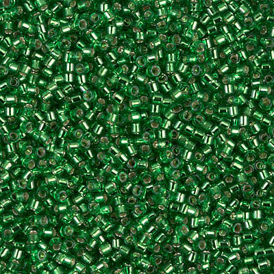 Delica Seed Bead - #0046 Green Transparent Silver-Lined