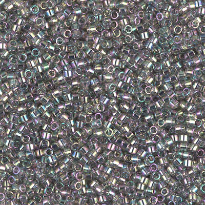 Delica Seed Bead - #0107 Gray Transparent Gold Luster Rainbow