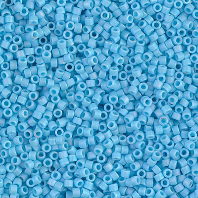 Delica Seed Bead - #0879 Turquoise Blue Opaque Rainbow Matte