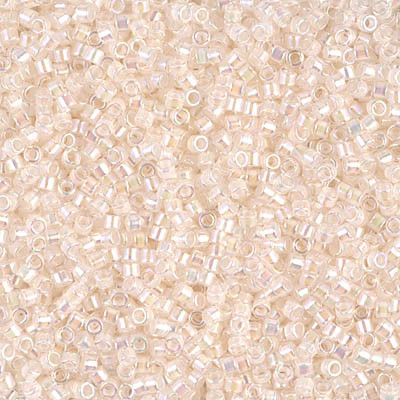 Delica Seed Bead - #0052 Pale Peach Inside Color Lined Rainbow