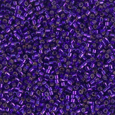 Delica Seed Bead - #0610 Dyed Dark Violet Transparent Silver-Lined