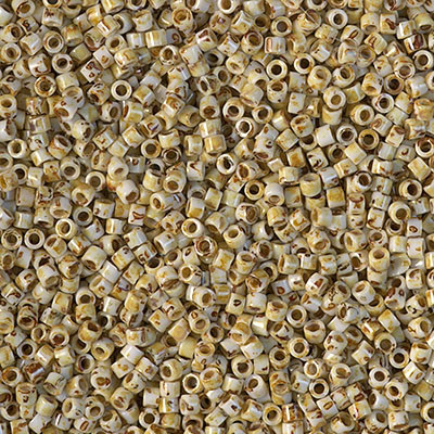 Delica Seed Bead - #2262 Yellow Opaque Picasso