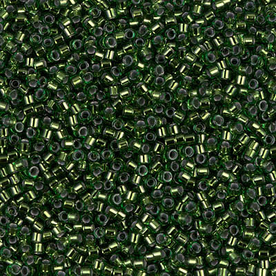 Delica Seed Bead - #0182 Jade Green Transparent Silver-Lined