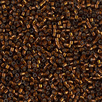 Delica Seed Bead - #0612 Dyed Dark Topaz Transparent Silver-Lined