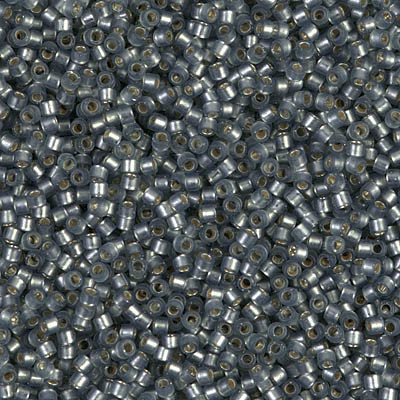 Delica Seed Bead - #0689 Dyed Moss Green Transparent Silver-Lined Semi-Matte