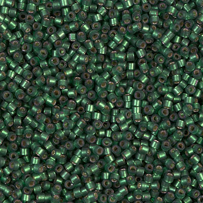 Delica Seed Bead - #0690 Dyed Leaf Green Transparent Silver-Lined Semi-Matte