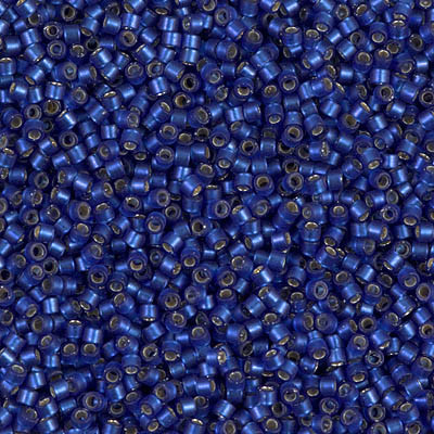 Delica Seed Bead - #0693 Dyed Dusk Blue Transparent Silver-Lined Semi-Matte