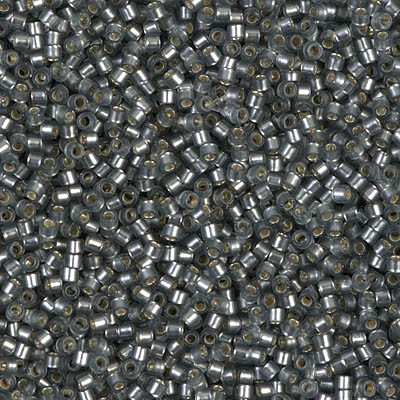 Delica Seed Bead - #0697 Dyed Gray Transparent Silver-Lined Semi-Matte