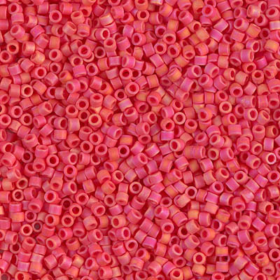 Delica Seed Bead - #0873 Vermillion Red Opaque Rainbow Matte