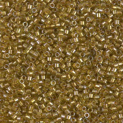 Delica Seed Bead - #0909 Honey Beige / Chartreuse Inside Color Lined Sparkle